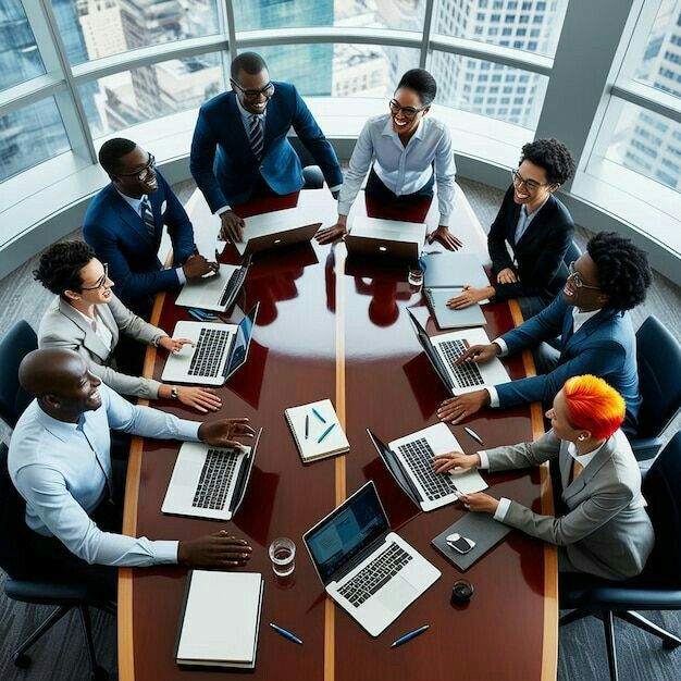 Professionals collaborating on a financial partnership